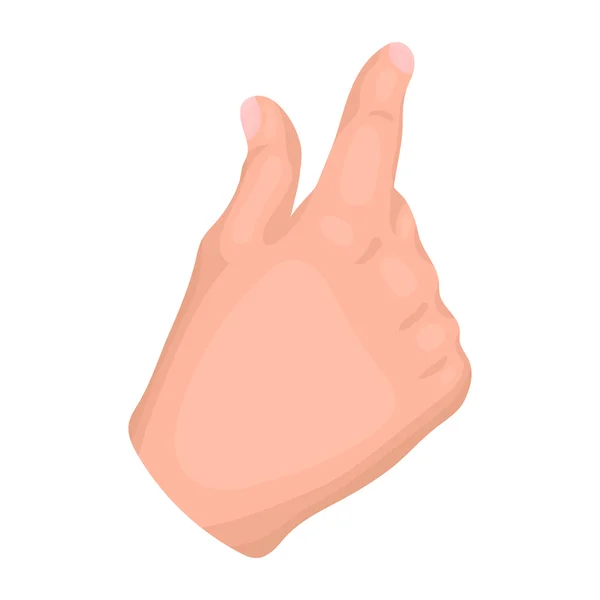 Zoom dans l'icône geste dans le style de dessin animé isolé sur fond blanc. gestes de la main symbole illustration vectorielle de stock . — Image vectorielle