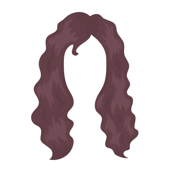 女人的发型图标在白色背景上孤立的卡通风格。胡子象征股票矢量图. — 图库矢量图片