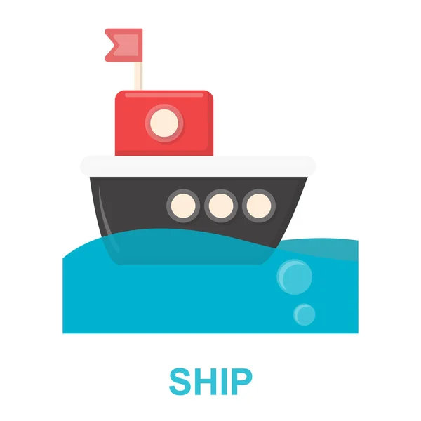 Корабель значок мультфільму. Ілюстрація для веб та мобільного дизайну . — стоковий вектор