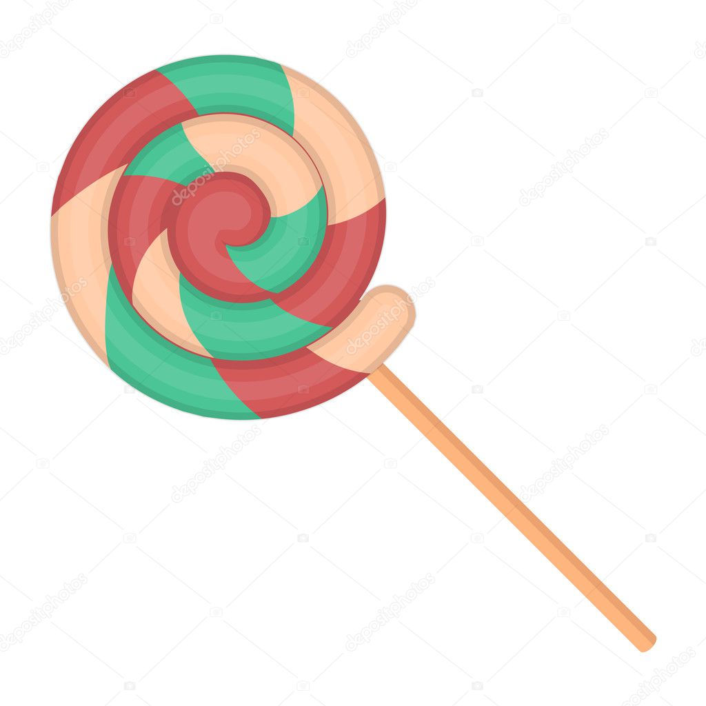 Lollipop icon in cartoon style isolated on white background. Circus symbol stock vector illustration.