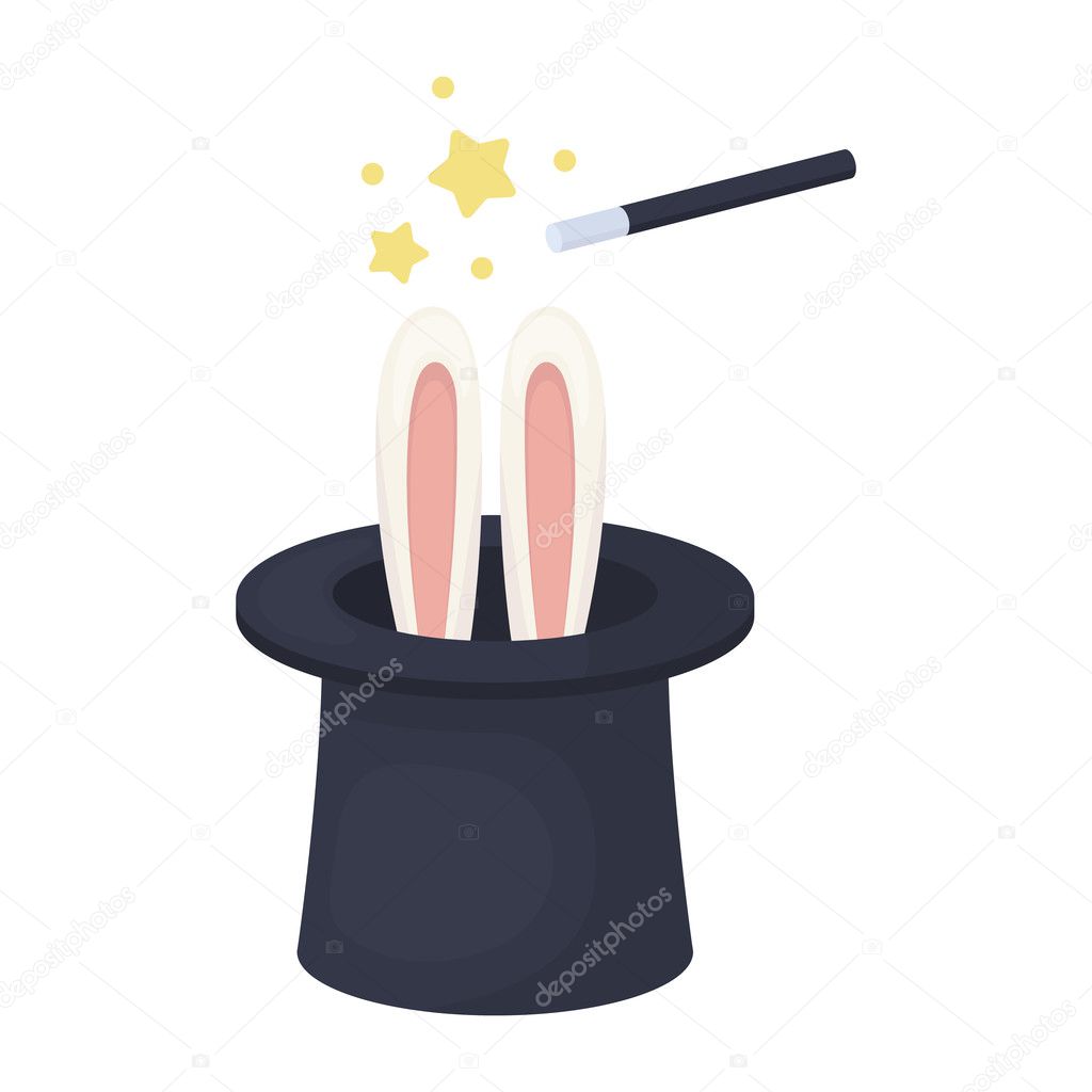 Magical hat icon in cartoon style isolated on white background. Circus symbol vector illustration.