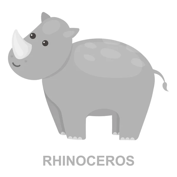 Orrszarvú ikonját rajzfilm. Egyetlen állat ikon a nagy állatok készlet. — Stock Vector