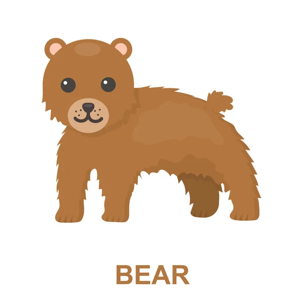 Kreslená ikona medvěd. Připálit zvířat ikonu ze sady velkých zvířat. — Stockový vektor