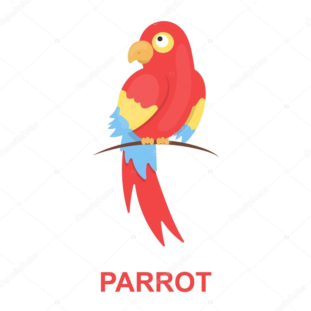 Parrot icon cartoon. Singe animal icon from the big animals set.