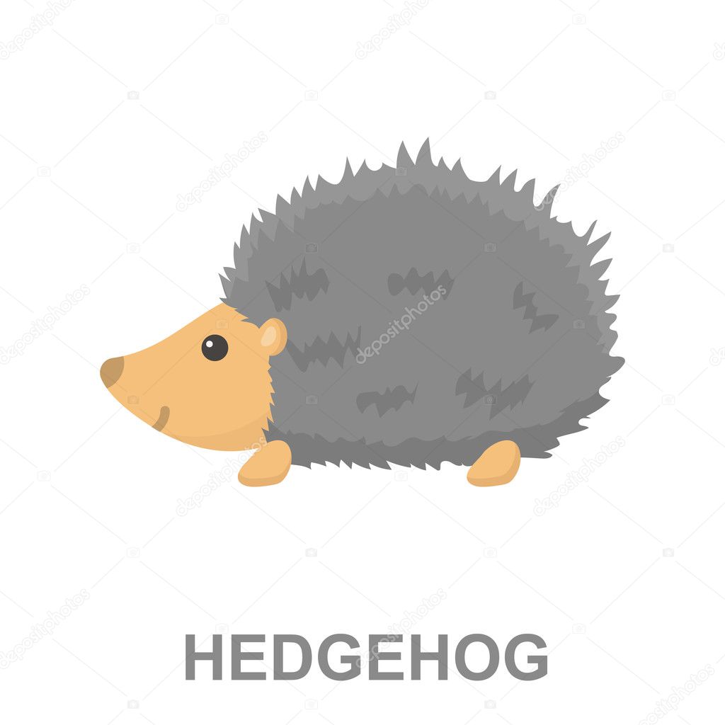 Hedgehog icon cartoon. Singe animal icon from the big animals collection.