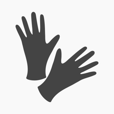 Siyah koruyucu lastik eldiven simgesi çizgi film. Büyük stüdyo tek dövme Icon set.
