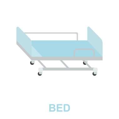 Hastane sedye simgesi karikatür. Büyük tıbbi, sağlık setinden tek tıp simgesi.