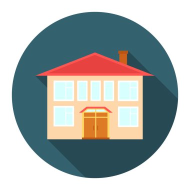 Ev simgesini karikatür. Büyük şehir altyapı tek bina Icon set.