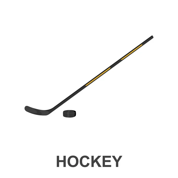 Hockey ikon tecknad. Single sport-ikonen från den stora fitness, friska, Workout set. — Stock vektor
