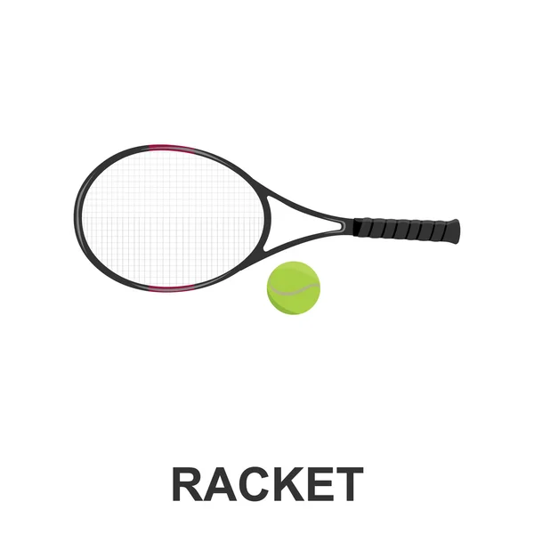 Dibujos animados icono de tenis. Icono de deporte único de la gran condición física, saludable, conjunto de ejercicios . — Vector de stock