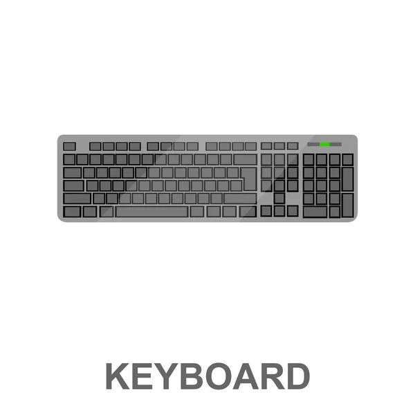 Icono de teclado de dibujos animados. Icono de PC único del gran conjunto de tecnología . — Vector de stock