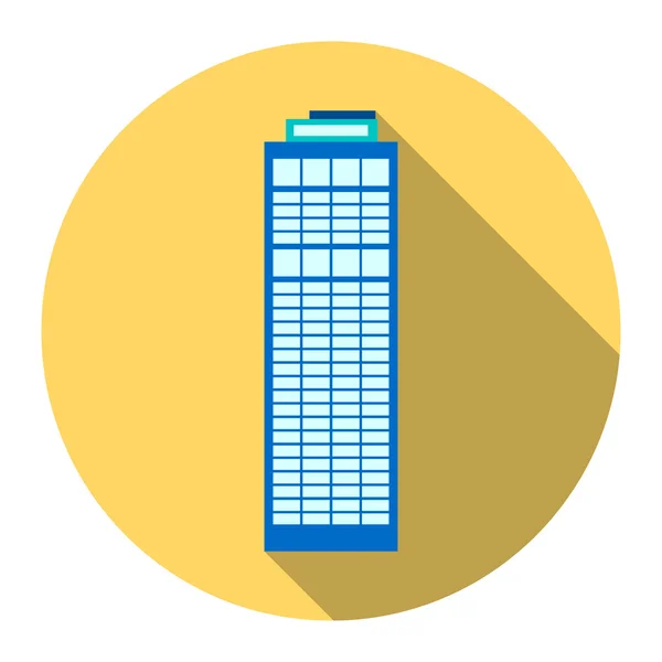Wolkenkratzer-Ikone. Einzelne Gebäude-Ikone aus der Großstadt-Infrastruktur. — Stockvektor