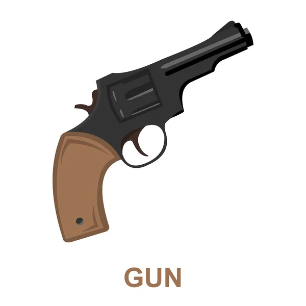 Revolver ikonját rajzfilm. Egyetlen nyugati ikon a vadnyugat készlet. — Stock Vector