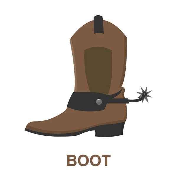 Cowboy laars pictogram cartoon. Singe westerse pictogram uit het wilde westen-set. — Stockvector