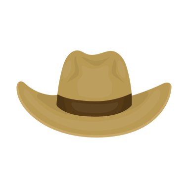 Kovboy şapkası Icon beyaz arka plan üzerinde izole karikatür tarzı. Şapka sembol stok vektör çizim.