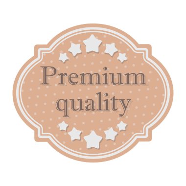 Beyaz arka planda izole karikatür tarzında üstün kalite simgesi. Etiket sembolü stok vektör illüstrasyon.
