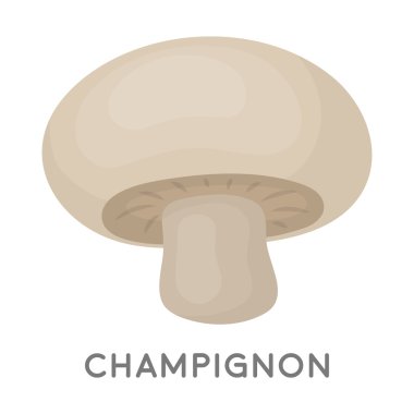 Beyaz arka plan üzerinde izole karikatür tarzı champignon simgesini. Mantar sembol stok vektör çizim.