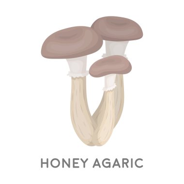 Tatlım agaric simgesi beyaz arka plan üzerinde izole karikatür tarzı. Mantar sembol stok vektör çizim.