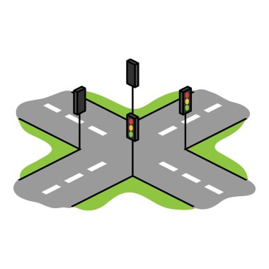 Kore rossroads simgesi beyaz arka plan üzerinde izole karikatür tarzı. Güney Kore sembol stok vektör çizim.