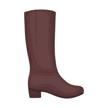 Knee yüksek simgesi beyaz arka plan üzerinde izole karikatür tarzı çizmeler. Ayakkabı sembol stok vektör çizim.