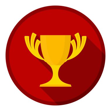 Düz tarzda kupa simgesi beyaz arka planda izole edilmiştir. Kazanan fincan sembolü stok vektör illüstrasyon.