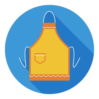 Düz stilde önlük simgesi beyaz arka plan üzerinde izole. Mutfak sembolü stok vektör illüstrasyon.