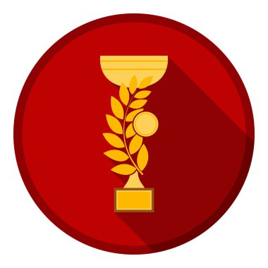 Düz tarzda Şampiyonlar kupası simgesi beyaz arka plan üzerinde izole. Kazanan fincan sembolü stok vektör illüstrasyon.