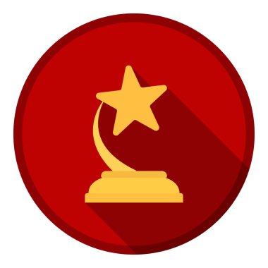 Düz tarzda Şampiyonlar kupası simgesi beyaz arka plan üzerinde izole. Kazanan fincan sembolü stok vektör illüstrasyon.