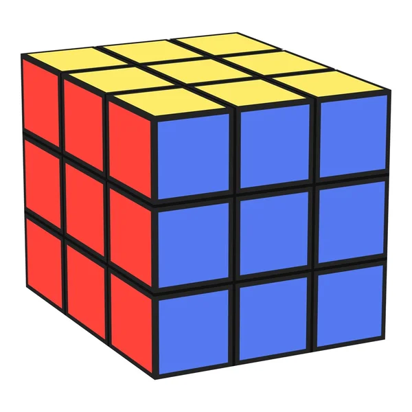 Rubiks cubo ícone em estilo cartoon isolado no fundo branco. Jogos de tabuleiro símbolo estoque vetor ilustração . —  Vetores de Stock