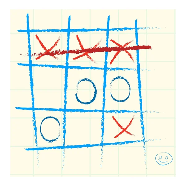 Tic-Tac-Toe ikona v karikatuře stylu izolovaných na bílém pozadí. Stolní hry symbol akcií vektorové ilustrace. — Stockový vektor