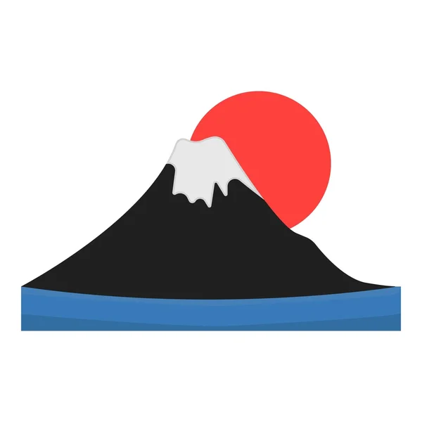 Icono de Monte Fuji en estilo de dibujos animados aislado sobre fondo blanco. Japón símbolo stock vector ilustración . — Vector de stock