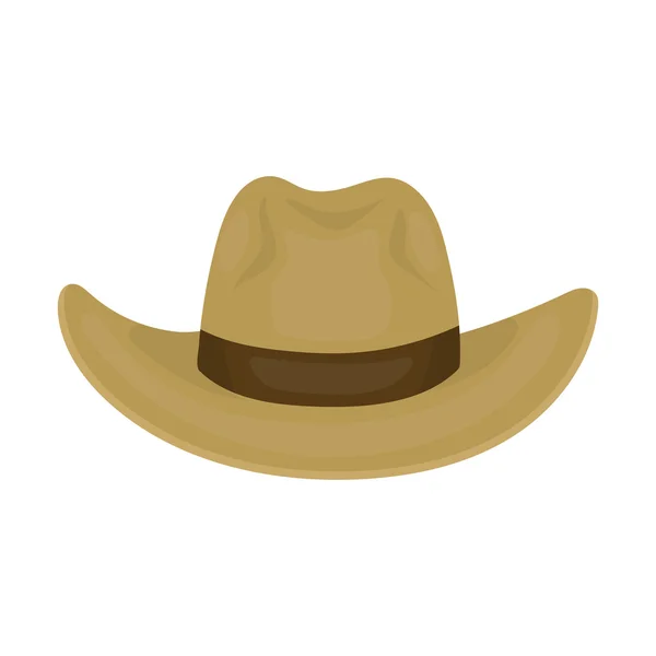 Cowboy hat icon in cartoon style isolated on white background. Hats symbol stock vector illustration. — Stock Vector