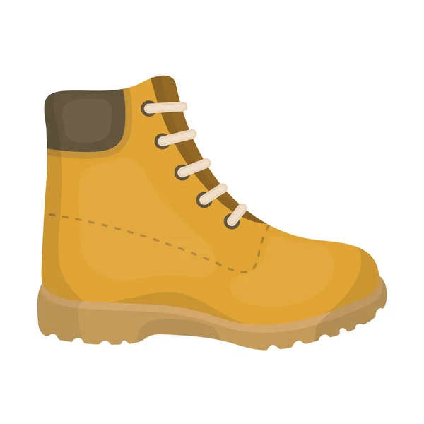 Hiking boots icon in cartoon style isolated on white background. Shoes symbol stock vector illustration. — Stock Vector