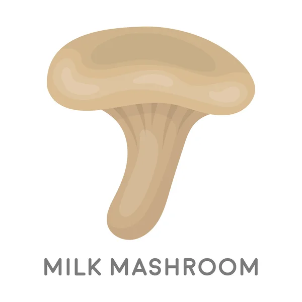 Icono de hongo de leche en estilo de dibujos animados aislado sobre fondo blanco. Seta símbolo stock vector ilustración . — Vector de stock