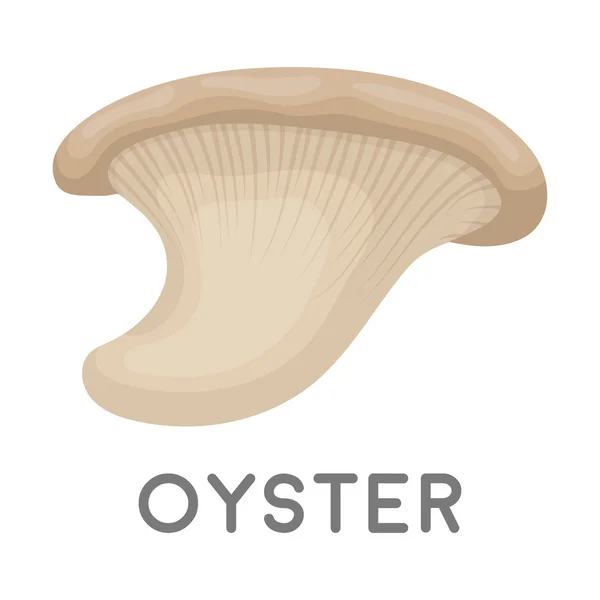 Oyster ikona stylu kreskówka na białym tle. Grzyb symbol Stockowa ilustracja wektorowa. — Wektor stockowy