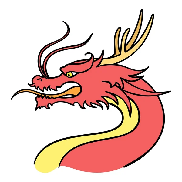 Drachen-Symbol im Cartoon-Stil isoliert auf weißem Hintergrund. südkoreanische Symbolaktienvektor-Illustration. — Stockvektor