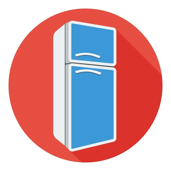 Icona frigorifero in stile piatto isolato su sfondo bianco. Cucina simbolo stock vettoriale illustrazione . — Vettoriale Stock