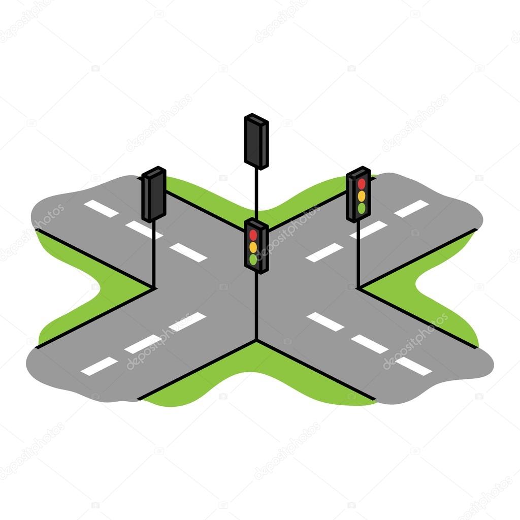 Korean rossroads icon in cartoon style isolated on white background. South Korea symbol vector illustration.