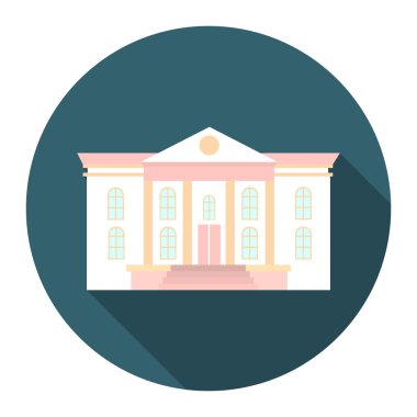 Müze simgesi karikatür. Büyük şehir altyapısı ndan tek bina simgesi seti.