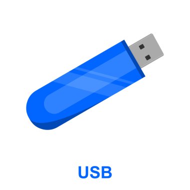 Flash sürücü simgesi karikatür. Büyük teknoloji setinden tek pc simgesi.
