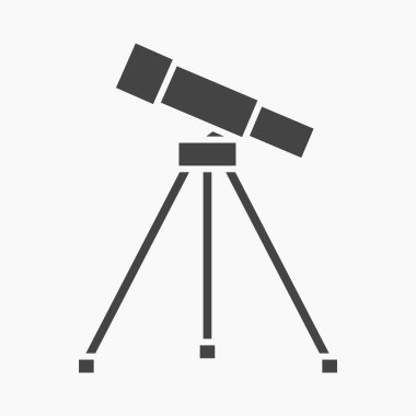 Teleskop simgesi karikatür. Büyük okul, üniversite seti tek eğitim simgesi.