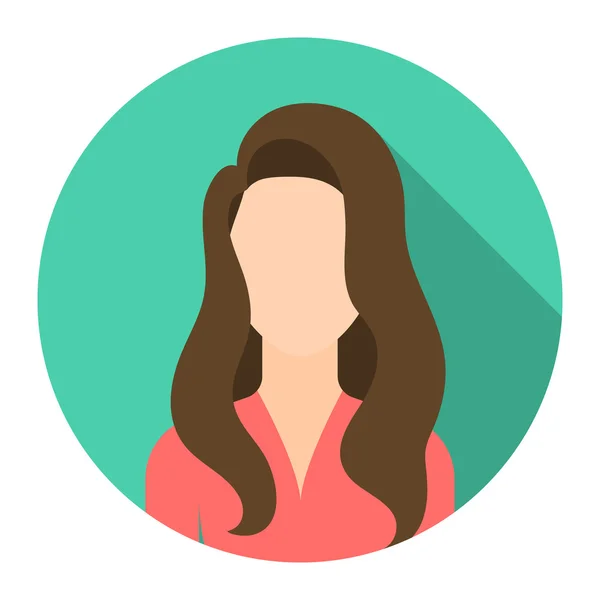 Kvinna ikonen tecknad. Enda avatar, personer från den stora avataren Ikonuppsättning. — Stock vektor