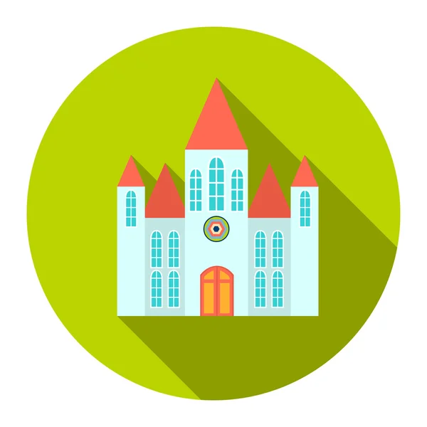 Kerk pictogram cartoon. Single Building icoon uit de grote stad infrastructuurset. — Stockvector
