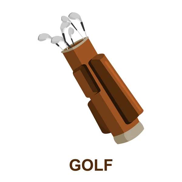 Icono de golf de dibujos animados. Icono de deporte único de la gran condición física, saludable, conjunto de ejercicios . — Vector de stock