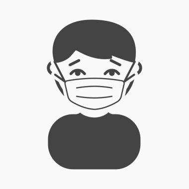 Maske enfeksiyon simgesi basit. Büyük hasta, hastalık basit tek hasta simge.