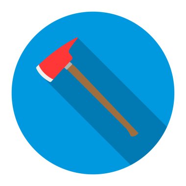 Yangın balta simgesi düz. Tek siluet yangın büyük itfaiye düz ekipman simgesinden.