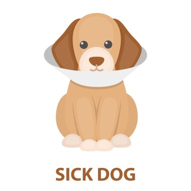 Hasta köpek rastr simgesi karikatür tarzı web için