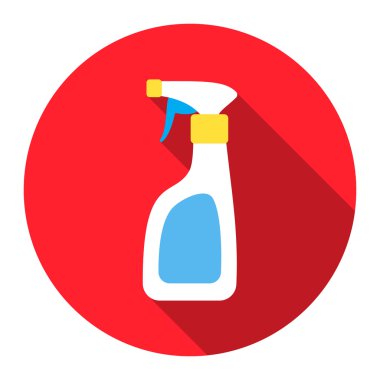 Temizleyici sprey düz simgesi. Gösterim amacıyla web ve mobil tasarım.
