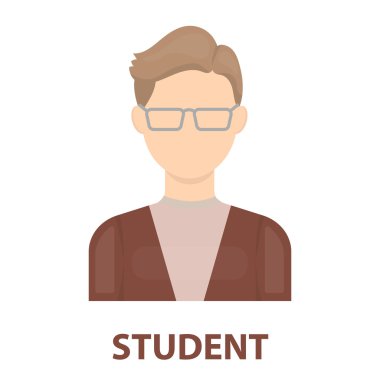 Gözlük simgesi çizgi film olan adam. Tek avatar, büyük avatar sevgiyle Icon set.