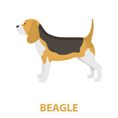 Beagle rastr simgesi karikatür tarzı web için